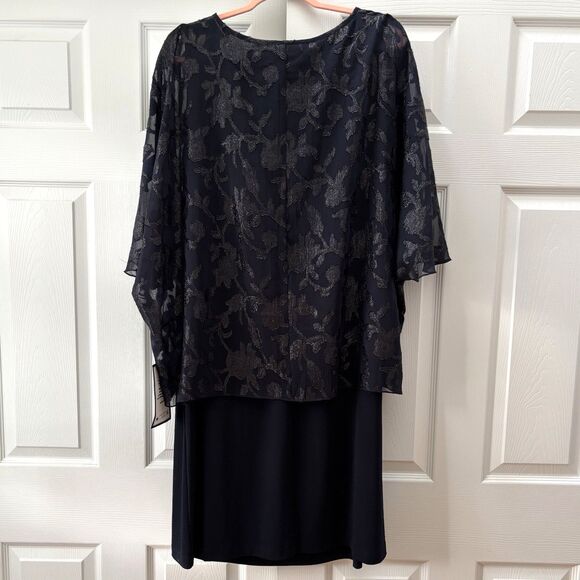 NEW Connected Apparel Dress 18W Navy Sleeveless Pullover with 27" Shawl NWT - Picture 11 of 14